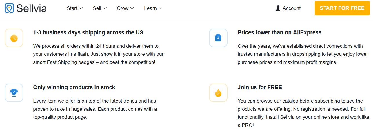 Sellvia Benefits both USA dropshippers and USA users